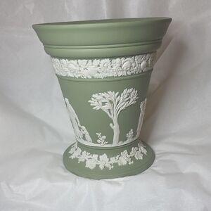 Wedgwood Green and White Decorative Vase